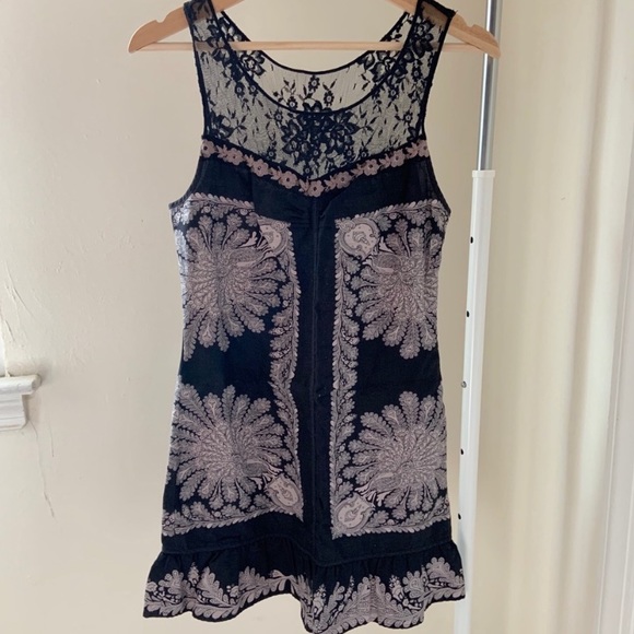 Free People Dresses & Skirts - Free people dress black and cream print dress